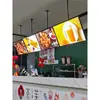 Caixa de Luz para TV Ultrafina Montada na Parede Pendurada Magnética Menu de Chá com Leite Sinal de Restaurante Pedido Outdoor de LED