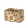 Cesta de Palha Artesanal para Armazenamento de Utensílios Domésticos, Sala de Estar, Suprimentos e Brinquedos, Caixa de Armazenamento, Cesta de Armazenamento de Cosméticos para Mesa, Fábrica de Origem