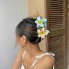 7cm Amazon Europeo y Americano Transfronterizo Popular Colorido Plumeria Horquilla Flor Agarrador Medio Agarrador Clip Tiburón en la Parte Posterior de la Cabeza