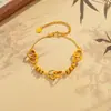 Pulsera de Cuentas de Transferencia de Corazón Doble, Moderna y Personalizada con Diseño DIY, Elegante de Nicho, Lujo Accesible, Simple y Versátil, Joyería de Mano de Alta Gama