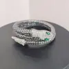 Estilo Europeu e Americano Novo Personalidade Exagerada Estilo Punk Pulseira Enrolada em Forma de Cobra para Homens e Mulheres Conjunto de Liga Pedras Strass Pulseira Retrô Pulseira