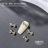 Celebridade da Internet Laço Tridimensional Liga de Zinco Joias para Unhas Laço Estilo Chanel Explosivo Metal Wear Armadura Decoração Acessórios
