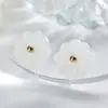 Brincos de Resina de Lótus Estilo Coreano Cool Outono e Inverno Atmosfera Exquisita Estilo Ins Presilhas para Orelha Sem Furo para Mulheres