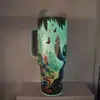 Taza Termo Luminosa de Hielo de 40 Onzas para Navidad y Halloween con Característica de Cambio de Color, Regalo Personalizable, Gran Capacidad de 1.2L