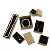 Caja de cartón retro de papel Kraft para embalaje de joyería, caja de regalo para pulsera, collar, anillo, logotipo imprimible, venta directa de fábrica