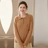 Suéter de Cachemir Grueso con Cuello Polo para Otoño e Invierno 2024, Suéter de Cachemir Holgado Casual para Mujer, Suéter Retorcido, Suéter de Punto para Base