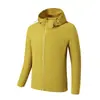 Chaqueta Deportiva Exterior Lulu para Hombre Otoño Delgada con Cremallera y Capucha Tejida Secado Rápido Casual Cortavientos Ropa Deportiva