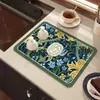 Mantel individual Felpudo de cocina de lodo de diatomeas Felpudo escurridor para encimera Barra de té Tela con tecnología de aislamiento sin lavado Felpudo de goma suave