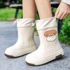 Botas de Lluvia Transfronterizas, Lindas Botas de Lluvia Exteriores de Media Pantorrilla para Mujer, Zapatos de Agua de Algodón, Nuevos Zapatos de Goma Impermeables y Antideslizantes para Cocina y Lavado de Autos