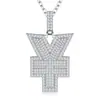 Pingente Personalizado de Fábrica em Prata Esterlina S925 com Cravação Completa de Moissanite, Joia de Prata Personalizada com Nome em Letra Estilo Hip-Hop, A partir de Uma Peça