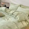 Nuevo modelo primavera y verano todo algodón estampado gofrado simple juego de casa de cuatro piezas dormitorio de estudiante tipo todo estación juego de tres piezas A 4
