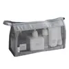 Bolsa de Lavar de Malha Simples e Fashion para Casa, Bolsa de Maquiagem de Grande Capacidade para Homens e Mulheres, Bolsa de Armazenamento para Skincare de Viagem de Negócios