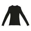 Yu Yi Malha de Lã Feminina Outono Estilo Coreano Slim Fit Ombro Real Manga Longa Top Gola Meia Alta Camada Base Roupa Íntima 2348
