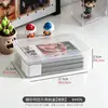 Caja de Almacenamiento para Tarjetas Caja Japonesa Translúcida Mate Caja con Tapa abatible para Tarjetas Postales Tipo Cuadrado Plano Caja de Almacenamiento a Prueba de Polvo