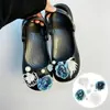 Girasol Dorado Cadena Verde Compatible con Crocs Lujo Ligero Flor de Zapato con Pedrería Hebilla de Zapato Accesorios Moda DIY Hebilla Decorativa