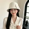 Chapéus de Moda Outono e Inverno para Mulheres, Chapéus de Lã Versáteis Tendência Estilo Coreano, Chapéus Bucket Vintage Elegantes, Chapéus Quentes de Feltro