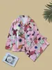 Conjunto Informal de Ropa para Estar en Casa de Manga Larga y Pantalón Largo con Nuevo Estampado Animal Seleccionado Cuidadosamente, Adecuado para Usar como Ropa Exterior, con Cuello de Solapa, Conjunto de Pijama Transfronterizo