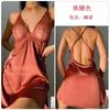 Guiruo talla grande Comercio Exterior Verano Pijama Encaje Puro Sexy Espalda Descubierta Camisón con Tirantes para Mujer Ropa de Casa Traje 9390
