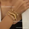Nuevo brazalete de apertura vintage de moda transfronteriza línea de pedrería decoración regalo para fiesta navideña fuente de fábrica