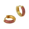 Moda Europea y Americana Aretes de Aro Rojos con Circonita para Mujer Diseño de Nicho Pendientes de Alta Gama Joyería de Oreja Elegante y Sencilla