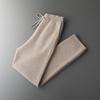 Cachemira Otoño e Invierno 2026 Nuevos Pantalones Casuales para Hombre Sueltos de Cintura Alta Pierna Recta con Cordón Pantalones de Chándal Cálidos de Punto
