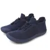 Zapatos de Malla Transpirable de Punta Ancha Estilo Nuevo, Tenis Deportivos Fly-Knit, Zapatos Casuales para Estudiantes para Correr, Zapatos de Suela Suave, Negro