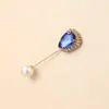 Broche de Cristal, Piedras de Zirconia Coloridas, Varias Formas, Pines Largos, Saco de Traje, Pines para Cuello de Ropa, Pines de Una Palabra