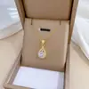[Acero de Titanio] Gota de Agua Taladro Completo Lujo Ligero Temperamento Magnífico Collar Taladro Completo Cadena Clavícula Versátil Cadena de Acero de Titanio
