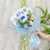 Presente Prático para o Dia do Professor: Buquê de Fio de Tricô, Girassóis Crochê Feitos à Mão para Meninas, Flores Artificiais Tecidas Criativas