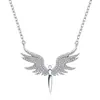 Ventas Directas de Fábrica Collar de Acero de Titanio Femenino Alas de Ángel Creativo Alas Cadena Clavicular Moda Transfronteriza Accesorios de Venta Caliente Venta al por Mayor