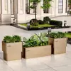 Caja de Flores de Acero Inoxidable para Exteriores Asiento Combinado Divisor Ranura Rectangular para Flores Patio Balcón Departamento de Ventas Caja para Plantar en la Calle