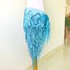Cadena de cintura para danza del vientre femenina con lentejuelas, borla, toalla triangular para presentación, toalla de cadera, práctica para principiantes, toalla de cintura, toalla de cadera, práctica para presentación