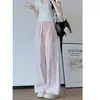 150 Pantalones Casuales de Verano para Mujer con Cordón Estampado de Lazo Corto para Casa y para Salir Pantalones para Caminar Cintura Alta Pantalones Rectos