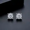 Brincos de Cobre Jinse Redondos com Zircônia Cravejada de Quatro Garras, Exquisitos, Compactos e Versáteis, Brincos para o Dia a Dia e Encontros para Mulheres