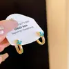 Brincos de franja com contas de zircônia azul vintage, estilo retrô francês, luxo leve e sensação de alta qualidade