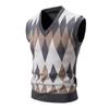 25 Otoño e Invierno Nuevo Transfronterizo Moda para Hombre Trbottomy Chaleco con Cuello en V a Cuadros Chaleco Suéter de Punto Fino Camisa Base