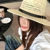 Sombrero de paja para mujer, nuevo sombrero de moda, sombrero de paja de papel, protector solar de verano, sombrero de playa con hebilla de cinturón transpirable y hueco.