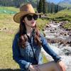 * Gratis * Sombrero de vaquero occidental sombrero para el sol sombrero de mujer con ala ancha sombrero para el sol Xinjiang Xizang Yunnan turismo foto sombrero de playa