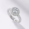 Cross-border Nova Moda Amor Lifetime Moissanite Anel de Diamante Luz Feminina Luxo 925 Anel de Prata Conjunto Anel Atacado