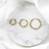 Nuevos Pendientes de Aro de Acero de Titanio de Moda Tendencia Estilo Ins para Hombres y Mujeres, Pendientes de Pareja Chapados en Oro de 18K Acero Inoxidable