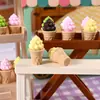 Accesorios de Resina para Bricolaje Muñeca de Cono de Helado Realista 3D Juguetes de Comida en Miniatura para Casa de Muñecas
