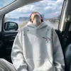 Sudadera con capucha bordada lavada con arena de High Street americana 2026 para hombre, nueva, holgada, tendencia, diseño de marca, sudadera superior para pareja