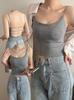 Top de Alça Fina Feminino em Forma de U com Alça de Cintura e Bojo Integrado Costas Vazadas Bonitas Confortável Respirável Para Usar por Dentro e por Fora Roupa Íntima 334