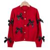 Ropa Nueva para Niños Primavera y Otoño 2025 Estilo Coreano Lazo Chaqueta Cárdigan de Punto para Niñas Suéter Cárdigan para Niños Pequeños y Medianos