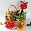 Tomates Cereza Simulados en un Hilo, Mini Tomates Cereza de Espuma Coloridos, Tomates de Fruta Falsos, Accesorios para Escaparates, Ayudas para Fotografía y Educación Temprana, Plástico