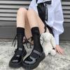 Calcetines de media altura con volantes para niña francesa, doble capa, encaje grande rizado, calcetines de montón de rizos, estilo académico, calcetines con borde plisado