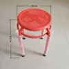 Taburete Redondo Plegable de Tres Patas de Tubo de Acero Engrosado, Taburete Frío de Hierro, Taburete de Tabla Cuadrada para Adultos del Hogar, Taburete Cuadrado para Restaurante