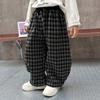 Calças de Algodão para Meninos, Duráveis e Resistentes ao Desgaste, Nova Moda de Outono, Calças Xadrez Casuais Elegantes para Primavera e Outono, Anti-Pilling