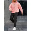 Conjunto de 2 piezas para hombre de sudaderas de manga larga y pantalones de chándal con estampado de letras retro negro para correr en invierno