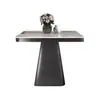Mesa Auxiliar Pequeña de Lujo Ligero Moderno, Tablero de Roca, Mesita de Noche para Dormitorio, Mesa de Café Pequeña de Gama Alta, Mesa Lateral Estilo Italiano, Mesa de Esquina, Mesa Pequeña para Sala de Estar, Sofá, Balcón